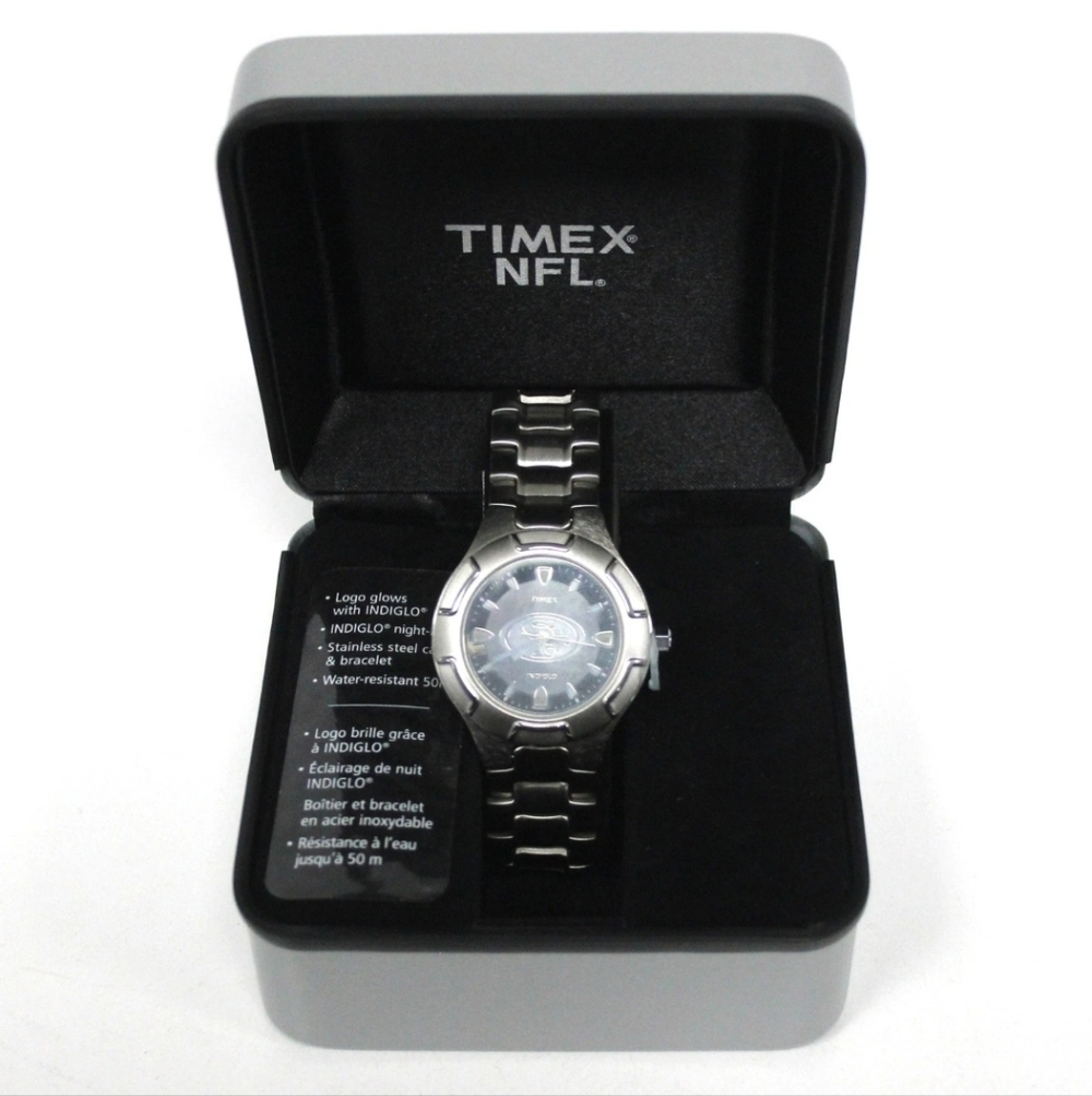 Timex NFL San Francisco 49ers Stainless Steel Watch – With Case